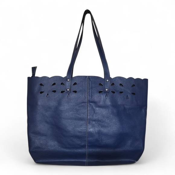 Artisan Made Colombian Embossed Leather Tote Bag - Multicolor- Butterfly Floral - Picture 2 of 11